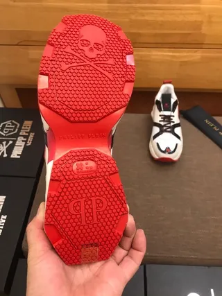 Philipp Plein PP Sport Suela blanca y negra Malla y recubrimiento sintético Zapatillas con suela gruesa 7