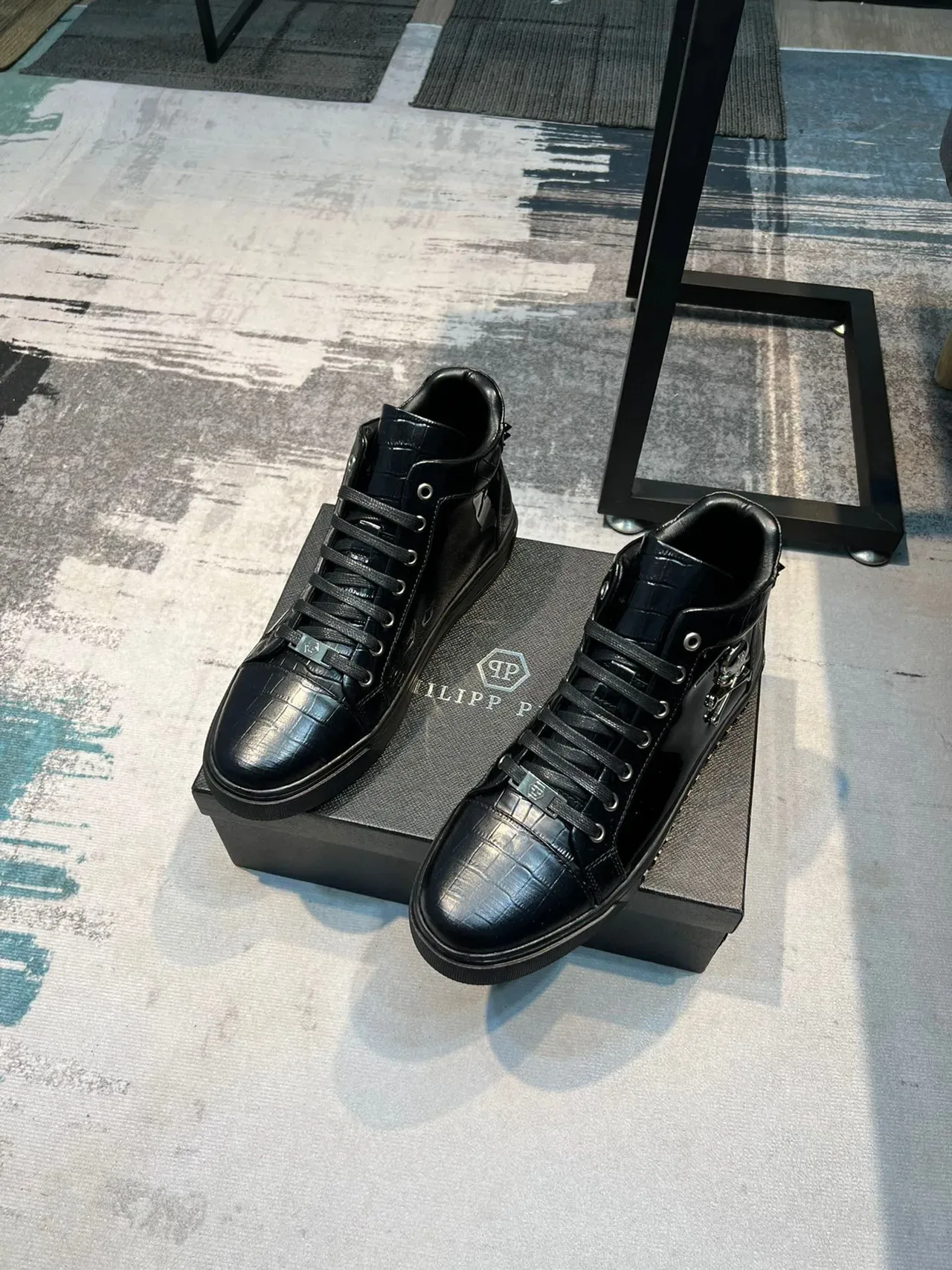 Philipp Plein Skull हाई टॉप कालो लाइफस्टाइल स्निकार्स 5