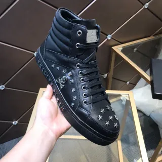 Philipp Plein Studded Skull High-Top Black Lifestyle Sneakers