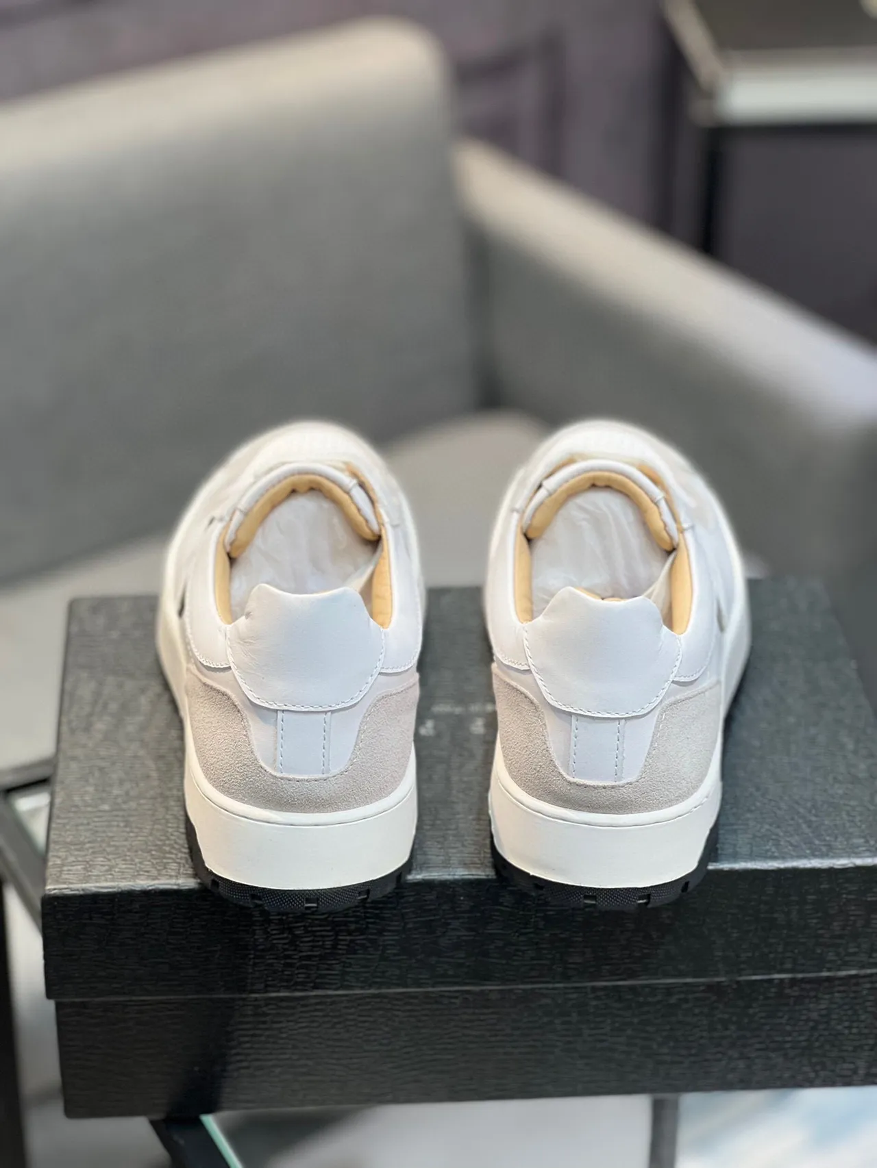 Philipp Plein White Beige Monogrammed Two-Tone Lifestyle Sneakers 8