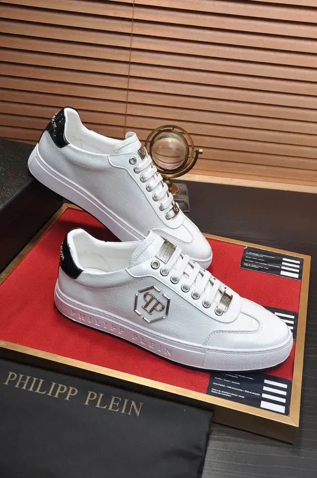 Philipp Plein White Croc-Embossed Leather Platform Lifestyle Sneaker 5