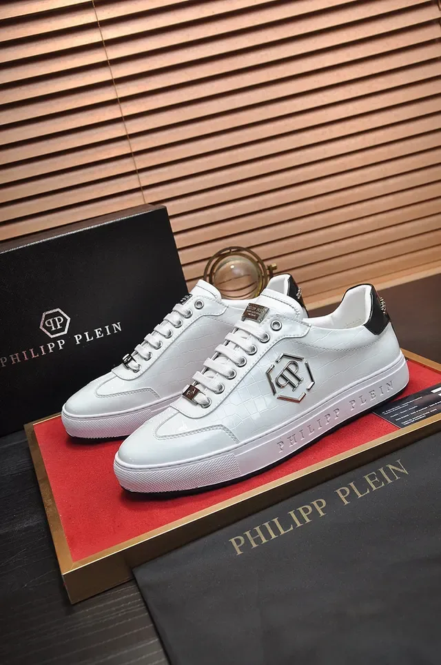 Philipp Plein White Croc-Embossed Leather Platform Lifestyle Sneaker 7