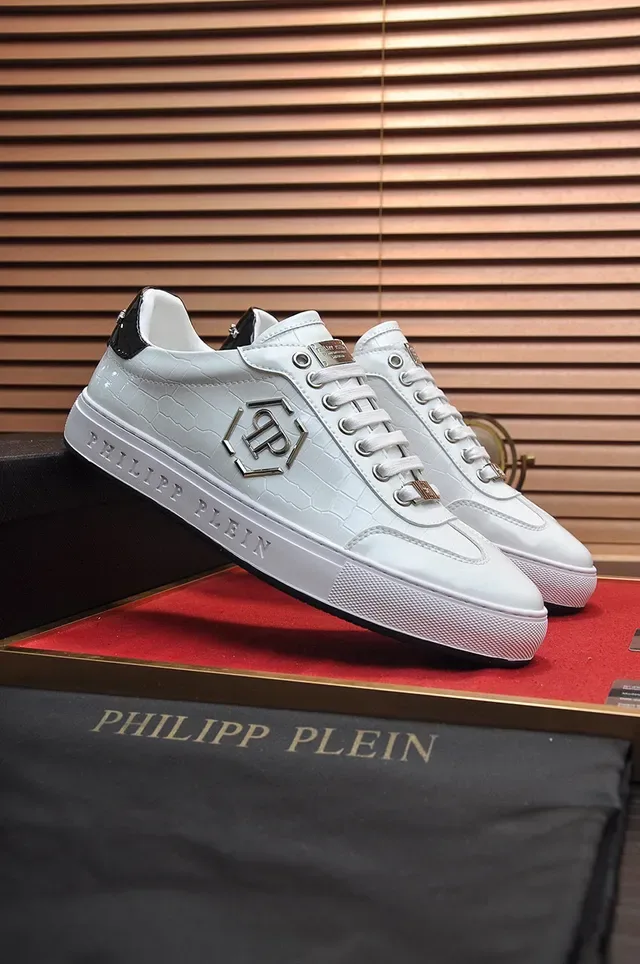 Philipp Plein White Croc-Embossed Leather Platform Lifestyle Sneaker 8