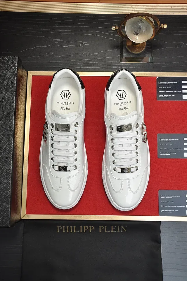 Philipp Plein White Croc-Embossed Leather Platform Lifestyle Sneaker 9
