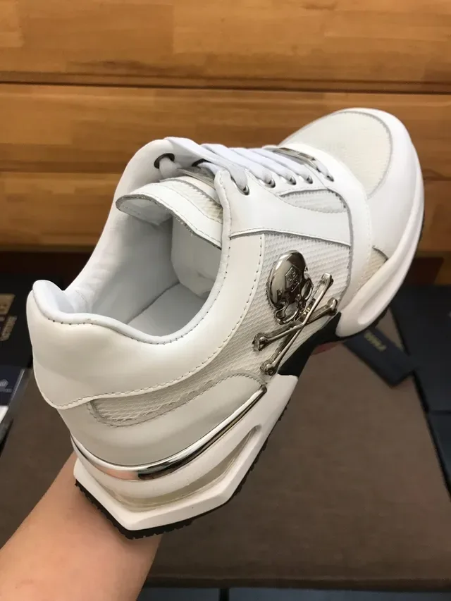 Philipp Plein White Leather-and-Mesh Lifestyle Sneakers 2