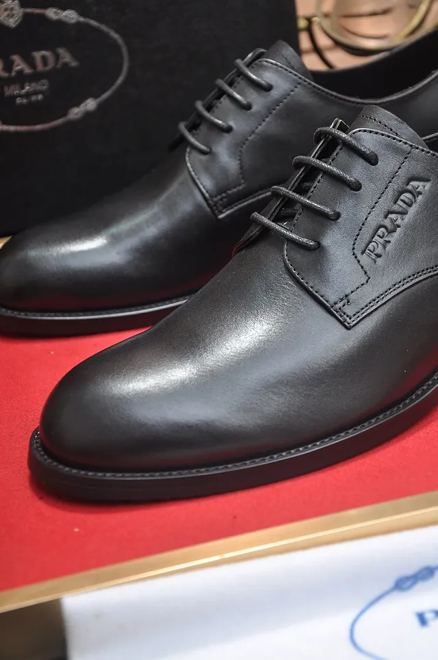 Prada Black Cap Toe Oxford Shoes 2