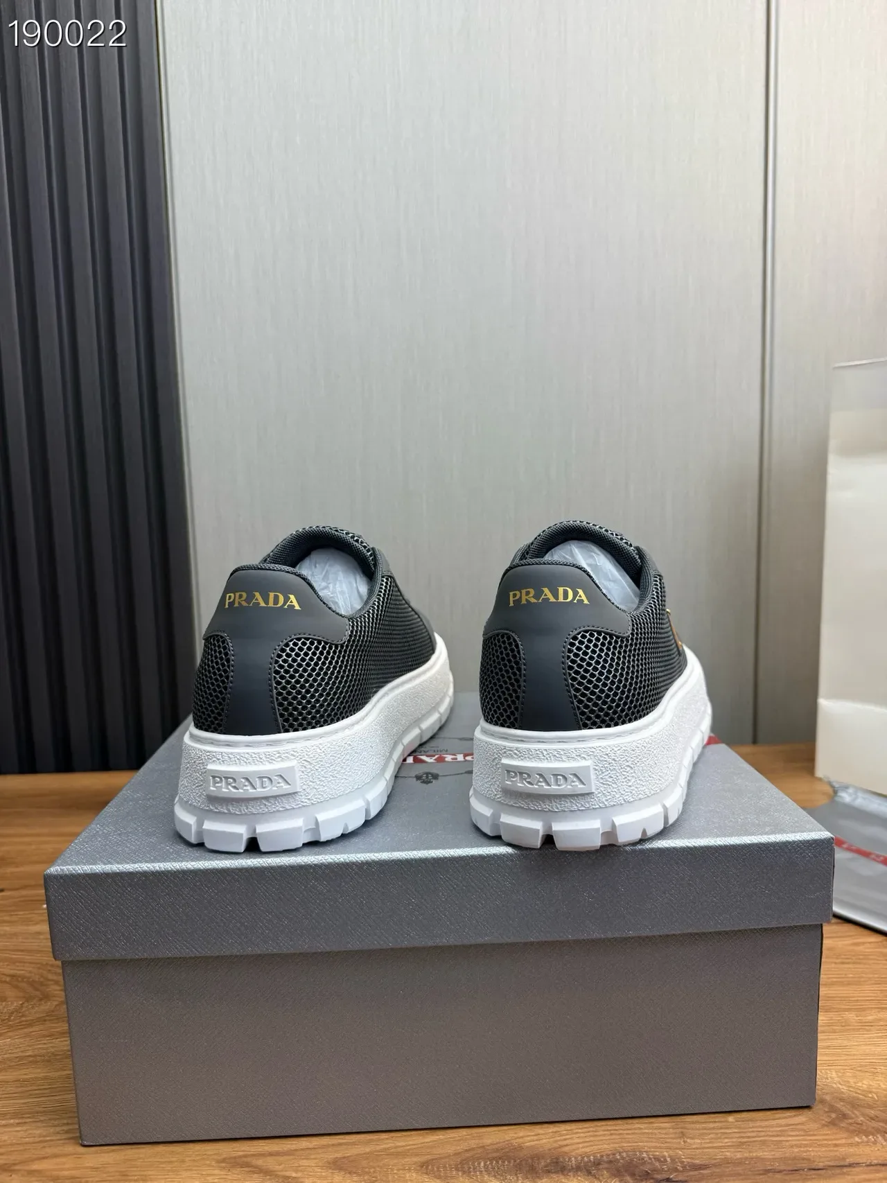Prada Black White Mesh Upper Triangular Logo Plaque Lifestyle Sneakers 2