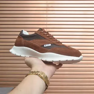 Prada Brown Suede and Mesh Lifestyle Sneakers