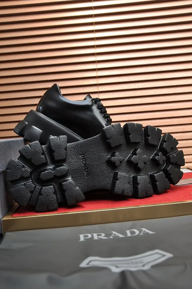 Prada Cloudbust Black Glossy Leather Oxford Shoes 4