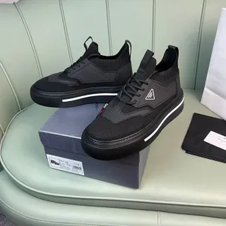 Prada Cloudbust Black Mesh Knit Lifestyle Sneakers