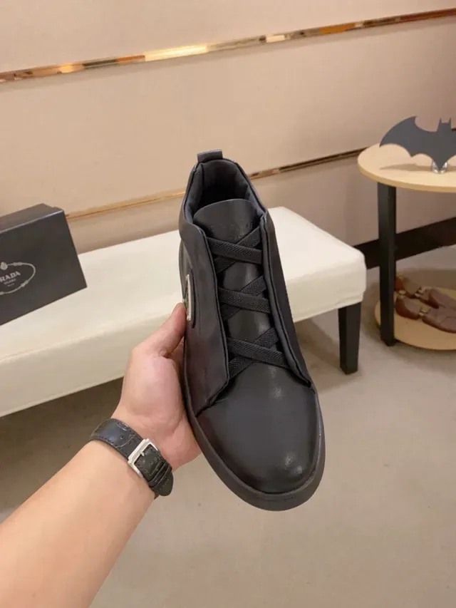 Prada Cloudbust Black Smooth Leather Laceless Slip-On Construction Lifestyle Sneakers 5