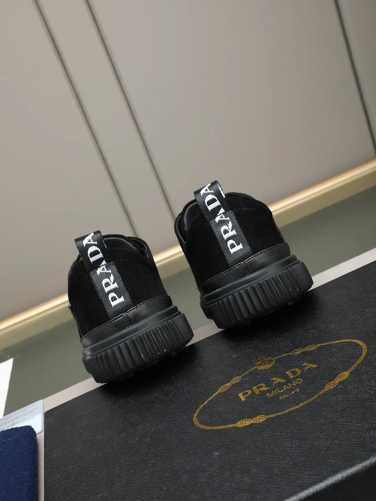 Prada Cloudbust Black Suede and Leather Lifestyle Sneakers 4