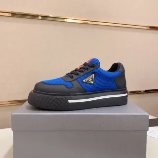 Prada Cloudbust 蓝黑网面平台生活运动鞋