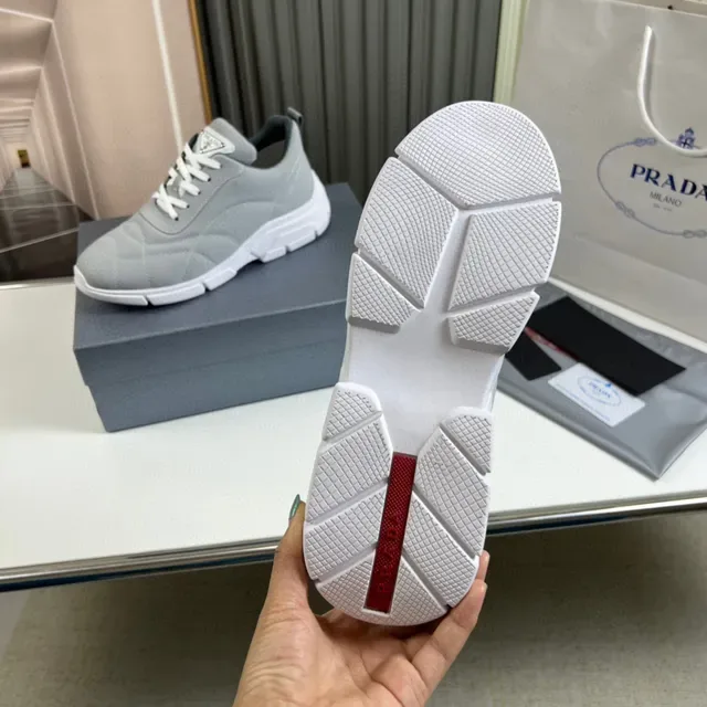 Prada Cloudbust Light Gray Quilted Chunky Sneakers 2
