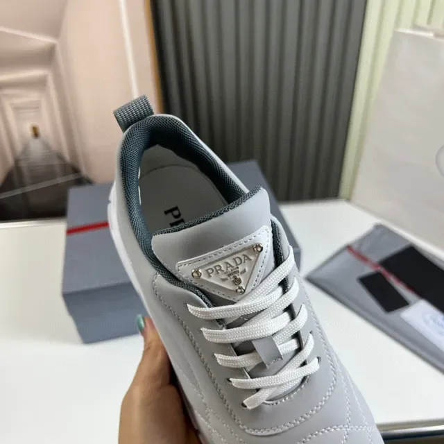 Prada Cloudbust Light Gray Quilted Chunky Sneakers 3