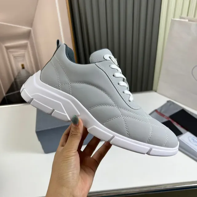 Prada Cloudbust Light Gray Quilted Chunky Sneakers 4