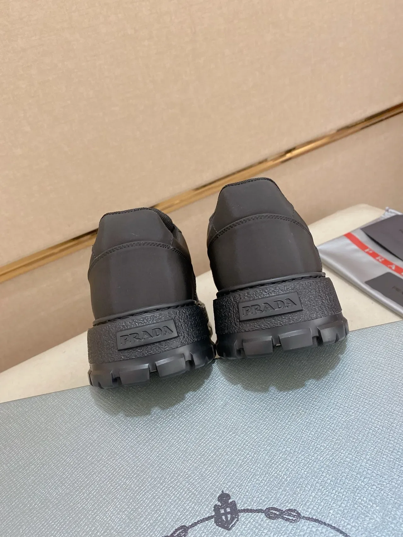 Prada Cloudbust Monochrome Black Chunky Sneakers 4
