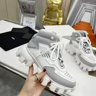 Prada Cloudbust Tênis Chunky Branco e Cinza
