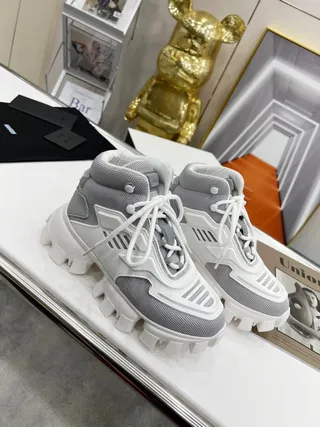 Prada Cloudbust White and Gray Chunky Sneakers 2