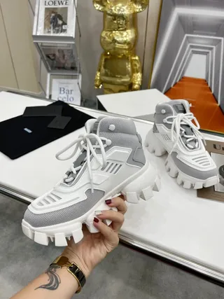 Prada Cloudbust White and Gray Chunky Sneakers 3