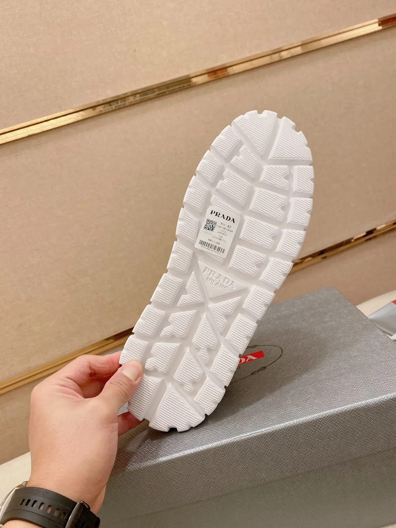 Prada Cloudbust White and Gray Platform Chunky Sneakers 2