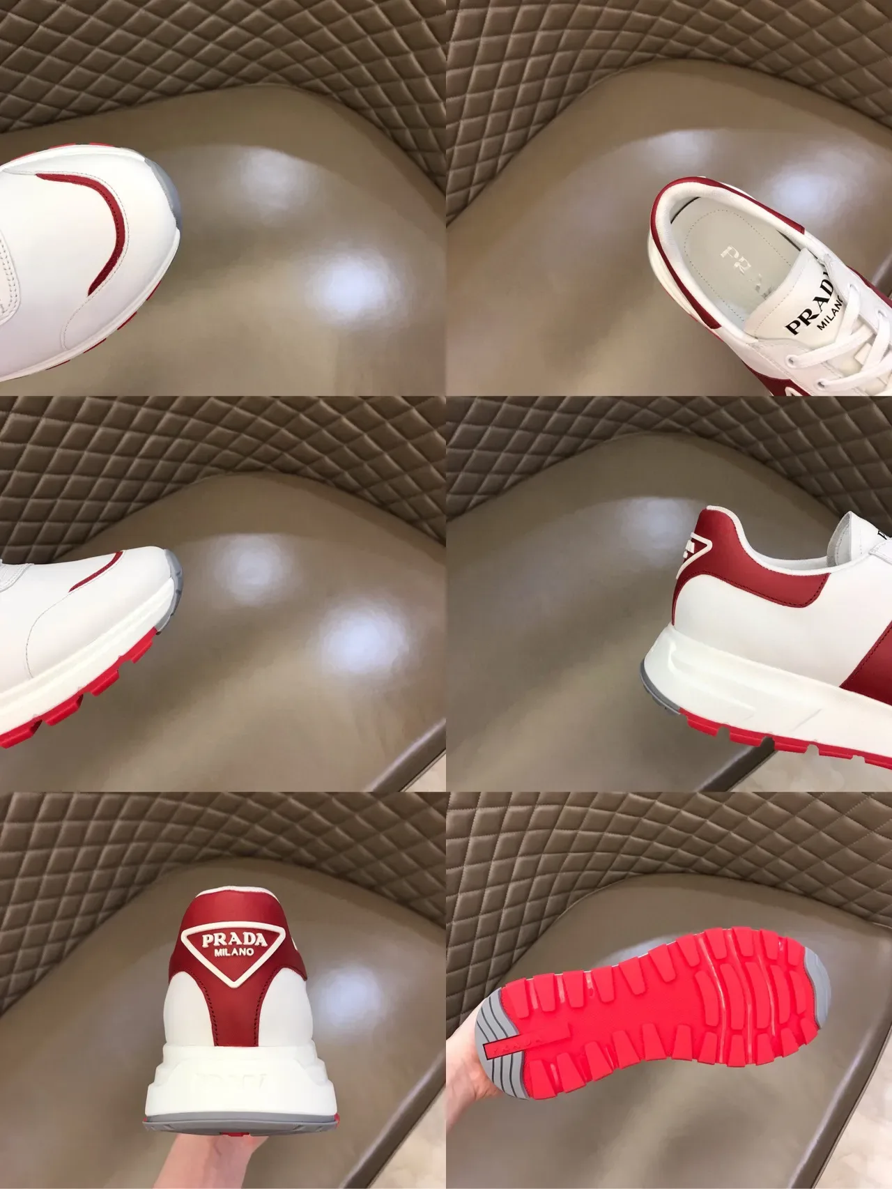 Prada Cloudbust White and Red Lifestyle Sneakers 2