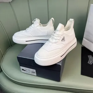 Prada Cloudbust White Knit Platform Lifestyle Sneakers