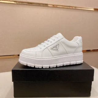 Prada Cloudbust White Leather Platform Lifestyle Sneakers
