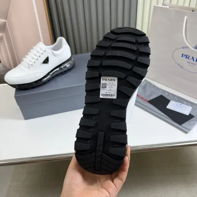 Prada Cloudbust سينيكرز تشانكي أبيض جلد شفاف مع Air-Cushion 2
