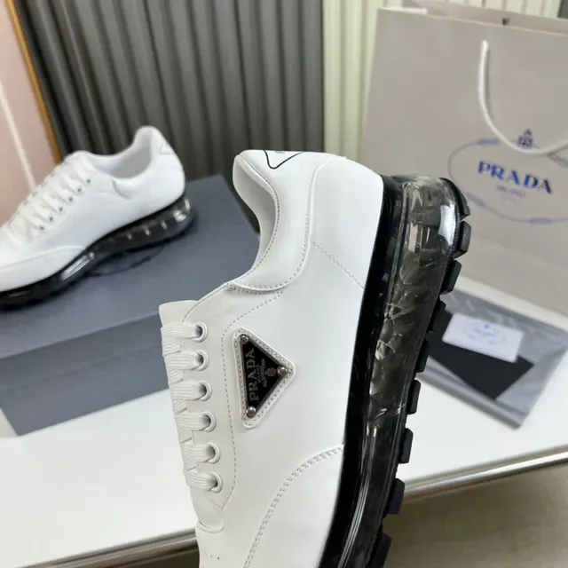 Prada Cloudbust سينيكرز تشانكي أبيض جلد شفاف مع Air-Cushion 3