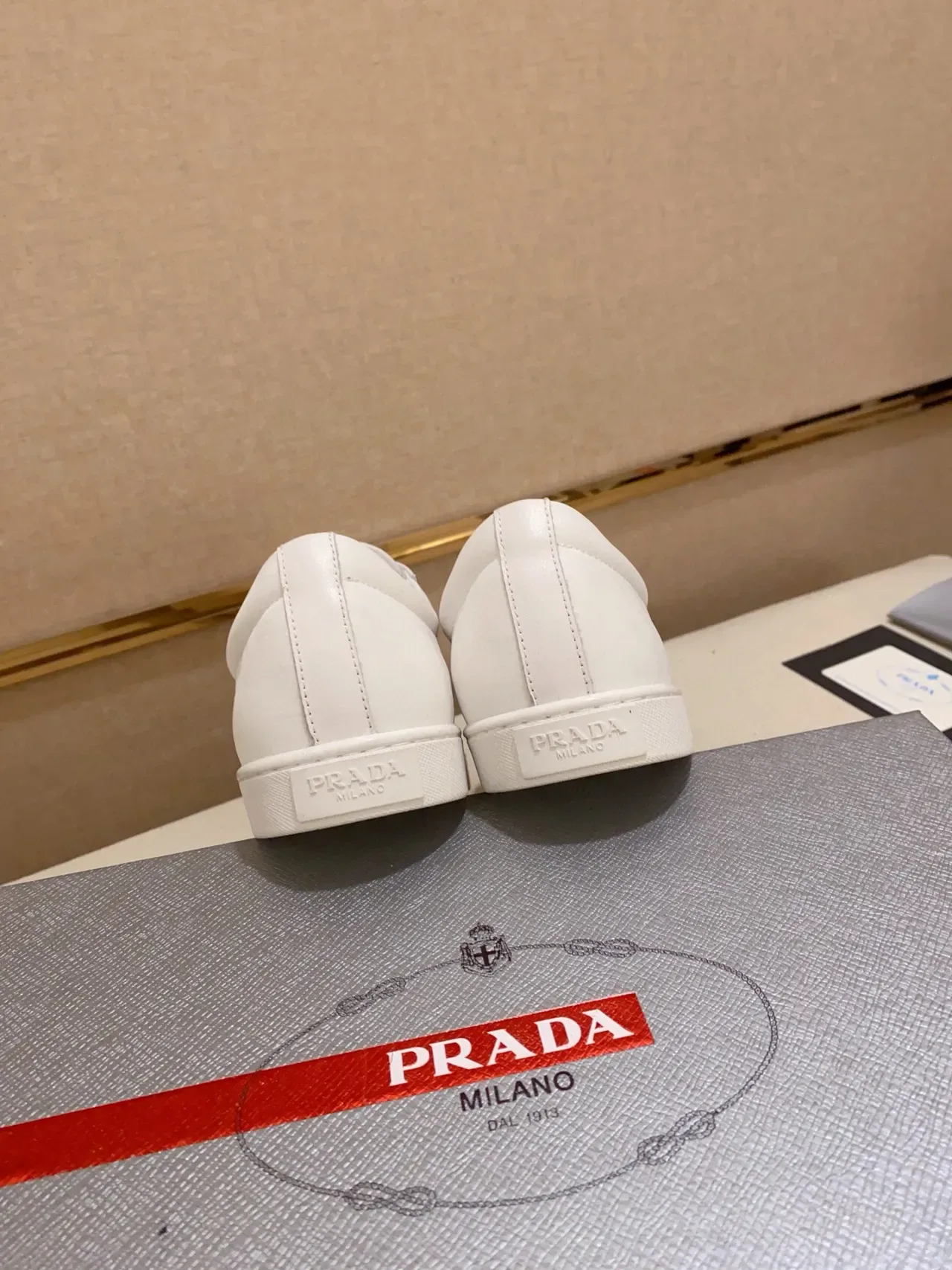 Prada Cloudbust White Low-Top Smooth Leather Upper Lifestyle Sneakers 3