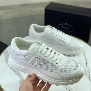 Prada Cloudbust White Mesh and Leather Lifestyle Sneakers