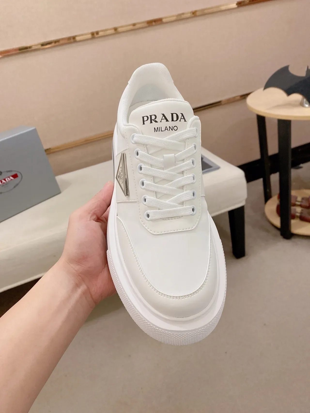 Prada Cloudbust White Platform Lifestyle Sneakers 5