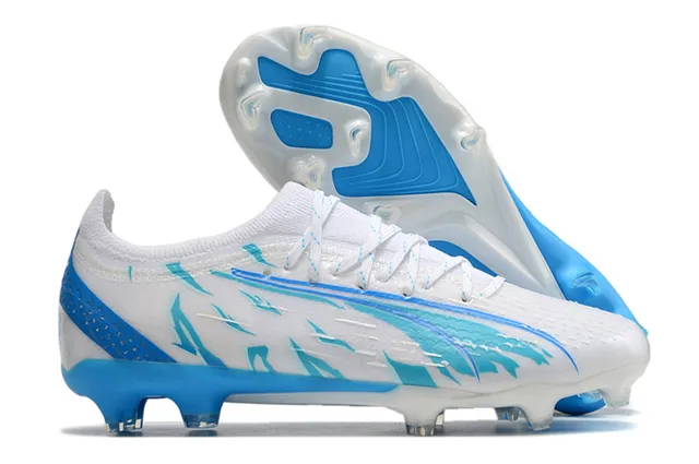 Puma Future Z 橙色蓝色 低帮针织鞋面 非对称系带 钉地足球鞋 7