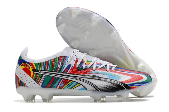 Puma Future Z 橙色蓝色 低帮针织鞋面 非对称系带 钉地足球鞋 9