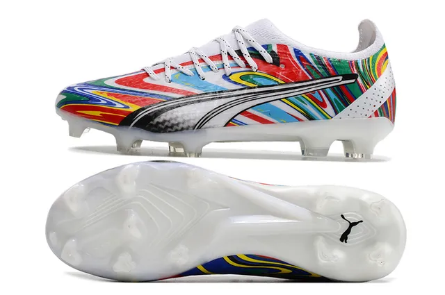 Puma Future Z 橙色蓝色 低帮针织鞋面 非对称系带 钉地足球鞋 16