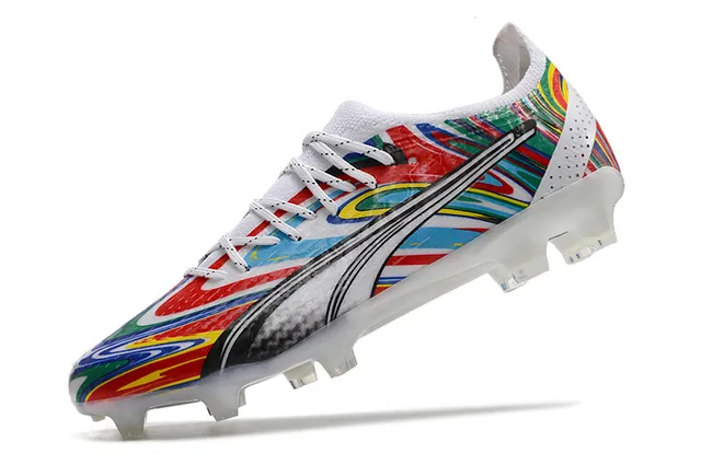 Puma Future Z 橙色蓝色 低帮针织鞋面 非对称系带 钉地足球鞋 18