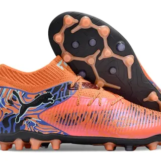 Puma Future Z কমলা নীল লো-কাট সক-ফিট কলার ফার্ম-গ্রাউন্ড ফুটবল জুতো