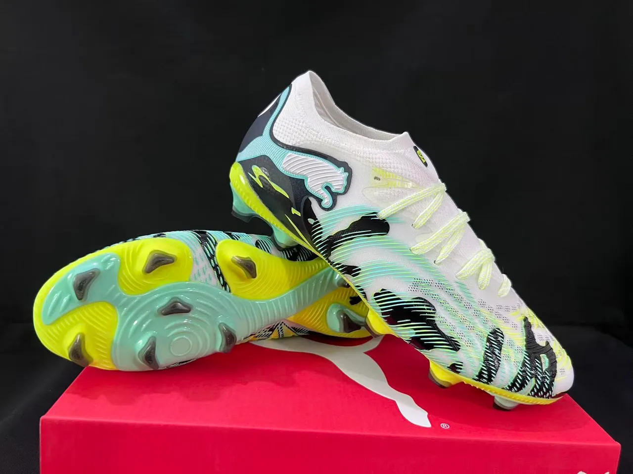 Puma Future Z হলুদ সবুজ লো-কাট সক-ফিট আপার ফার্ম-গ্রাউন্ড সকার শোজ 8