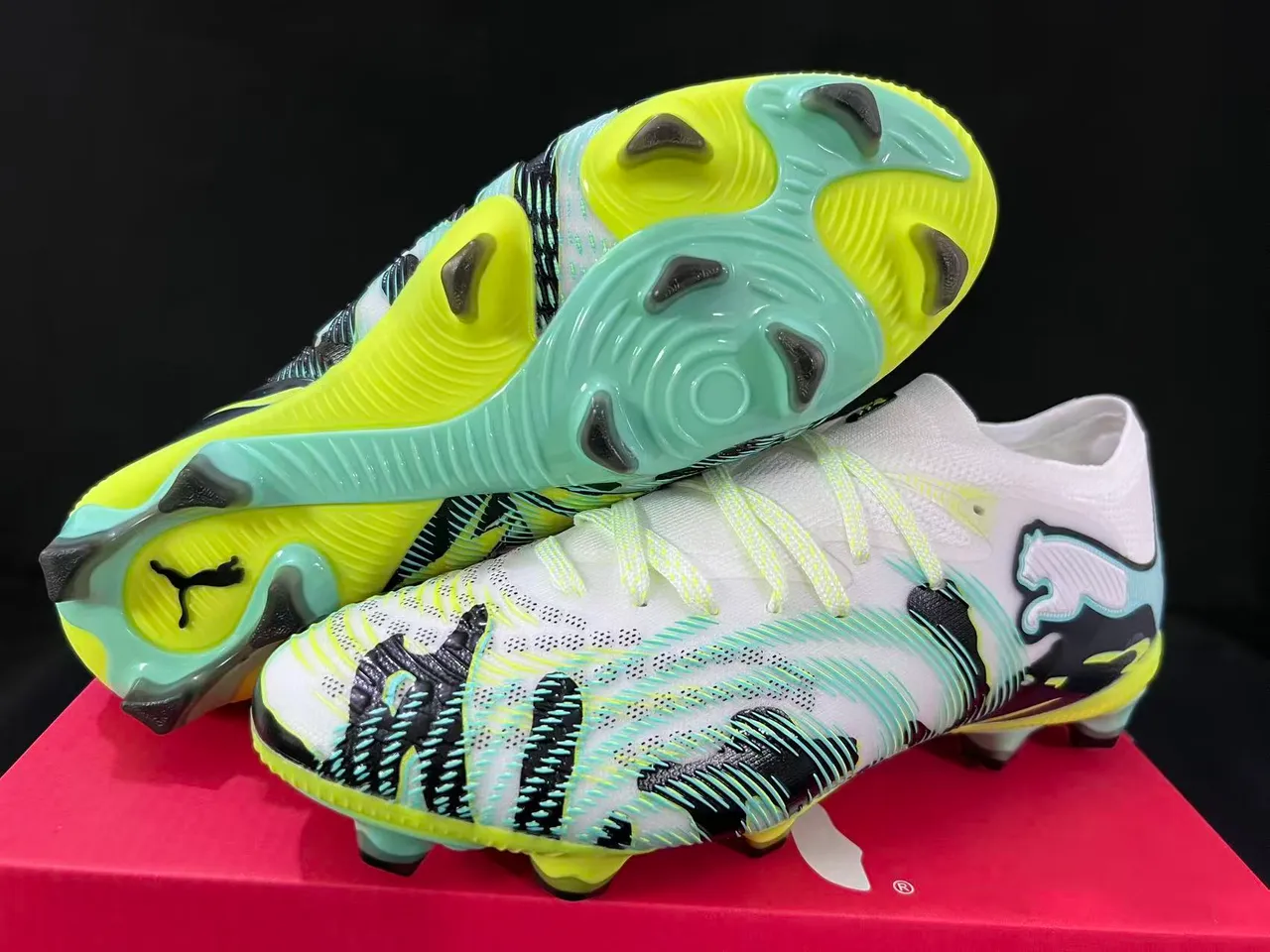 Puma Future Z হলুদ সবুজ লো-কাট সক-ফিট আপার ফার্ম-গ্রাউন্ড সকার শোজ 9