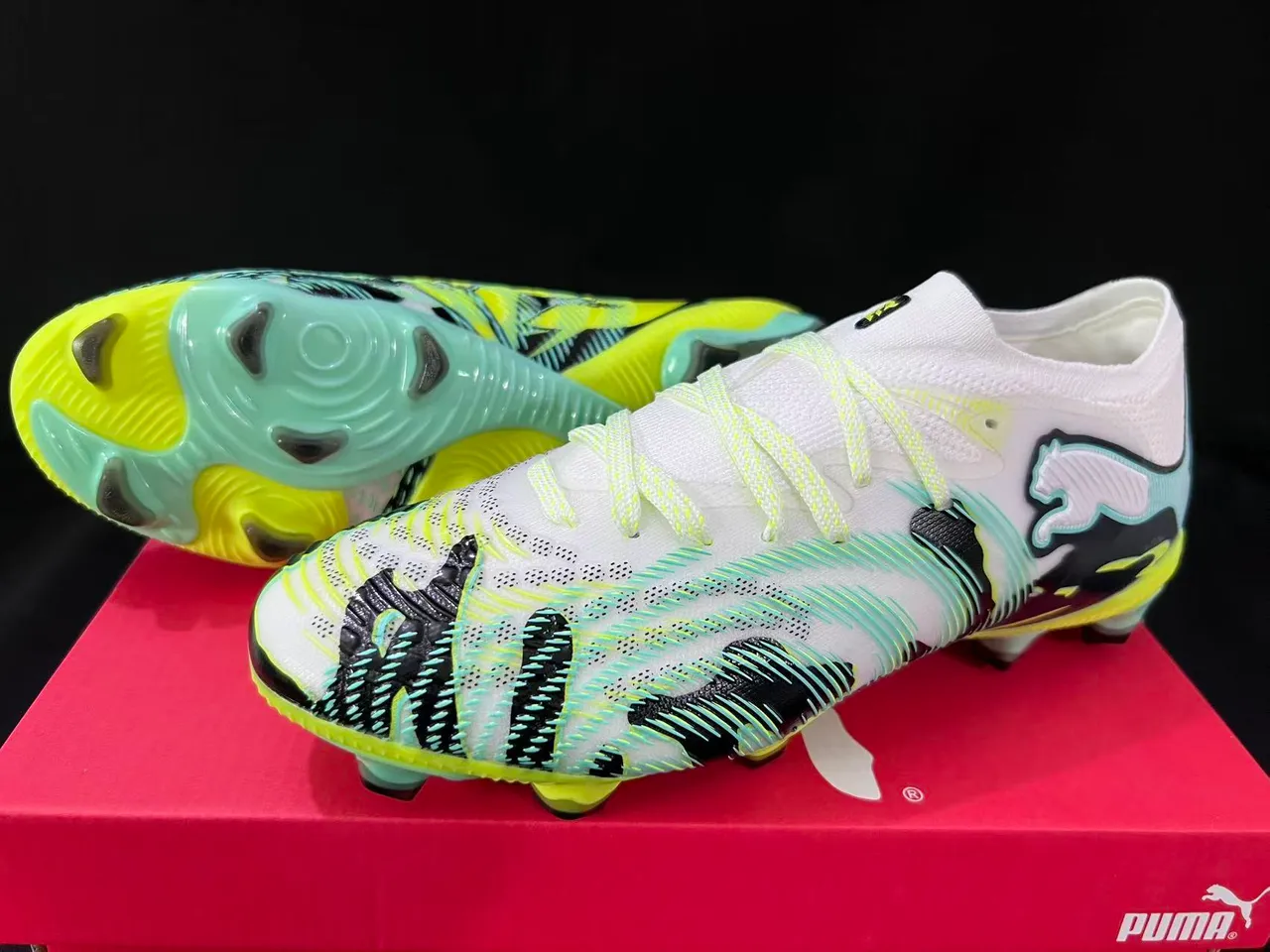 Puma Future Z হলুদ সবুজ লো-কাট সক-ফিট আপার ফার্ম-গ্রাউন্ড সকার শোজ 10
