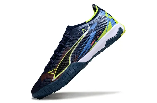 Puma Navy Yellow Tênis de baixo perfil com upper sock-fit dinâmico overlay de gradiente multicolor 3