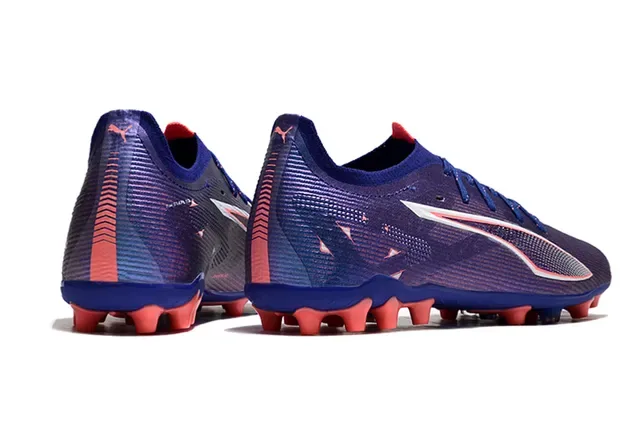 Puma أحذية كرة القدم بنفسجي أزرق منخفض علوى مصنعة من البلاستيك متموجة أرضية صلبة 5