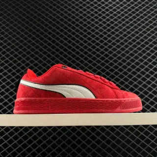 Puma Suede 50 Break लाल सफेद क्विल्टेड अपर Formstrip साइड लोगो लाइफस्टाइल स्नीकर्स