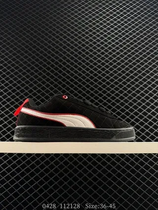 Puma Suede 50 Break Red White Quilted Upper Formstrip Side Logo Lifestyle Sneakers 2