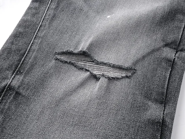 Purple Brand 破洞喇叭腿画漆牛仔裤 14