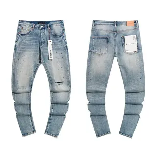 Purple Brand Distressed Light-Wash Slim-Fit Jeans