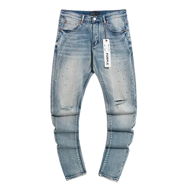 Purple Brand Distressed Light-Wash Slim-Fit Jeans 2