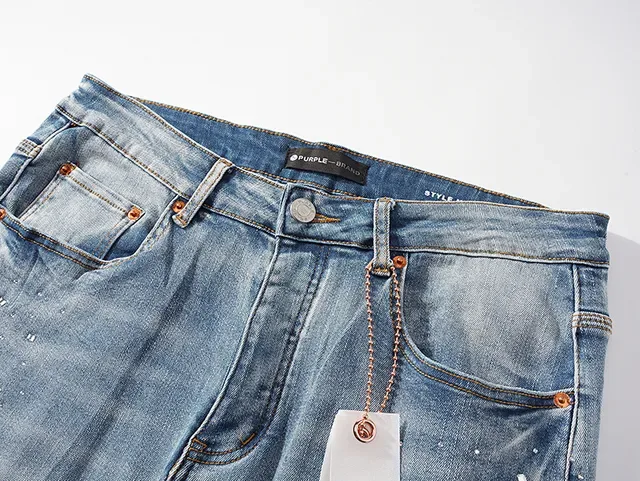 Purple Brand Distressed Light-Wash Slim-Fit Jeans 4