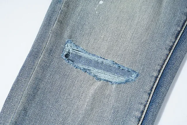 Purple Brand Jeans Desgastados Salpicados de Pintura Taper Cintura Media 10